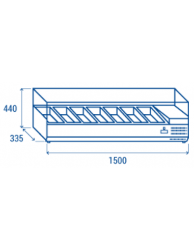 Ingredient display case with glass - No. 7 x GN1/4