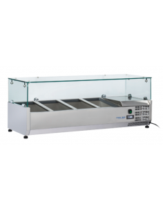 Ingredient display case for 3 x GN1/3 + 1 x GN1/2 - Glass