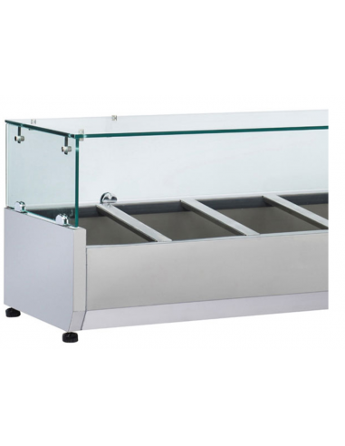 Vetrina porta ingredienti da5 x GN1/3 + 1 x  GN1/2 - Vetro