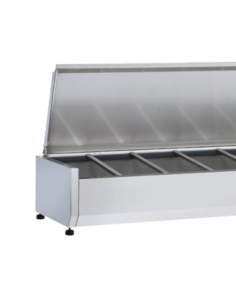 Vetrina porta ingredienti da 6 x GN1/3 - Coperchio inox 2