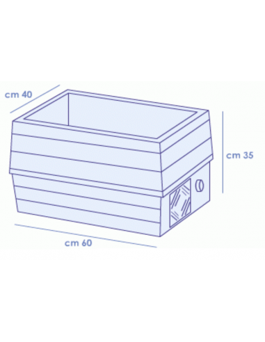 Vetrina porta ingredienti - Senza vetri - Cm 60 x 40 x 37 h