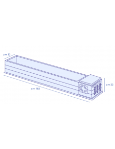 Vetrina porta ingredienti - cm 183 x 33 x 23 h 2
