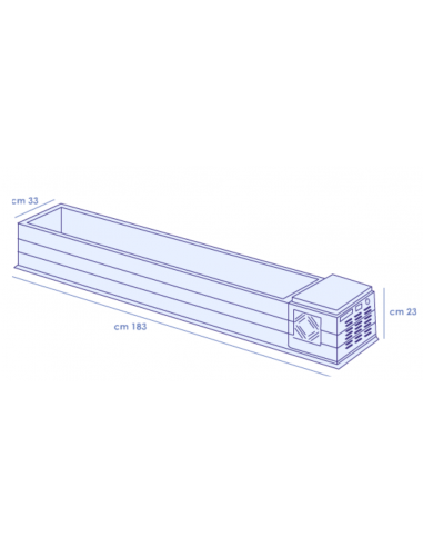 Vitrina para ingredientes - cm 183 x 33 x 23 h