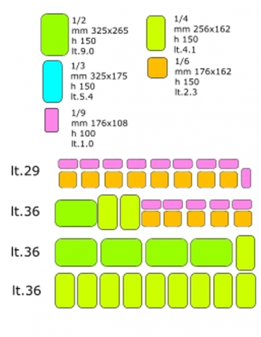 Vetrina porta ingredienti - cm 183 x 33 x 23 h