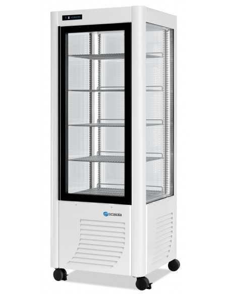 Vetrina refrigerata con esposizione su tutti i lati - Temperatura +2 +10°C - cm 70 x 70 x 184 h