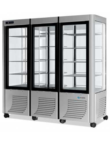 Vitrina refrigerada con cuatro lados de cristal...