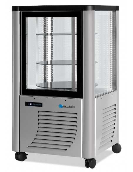 Vetrina refrigerata con esposizione su tutti i lati - Temperatura +2 / +10°C - cm 70 x 70 x 128 h