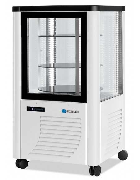 Vetrina refrigerata con esposizione su tutti i lati - Temperatura +2 / +10°C - cm 70 x 70 x 128 h