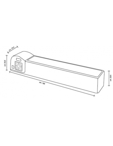 Vetrina porta ingredienti - Cm 132 x 24.5 x 23.5 h