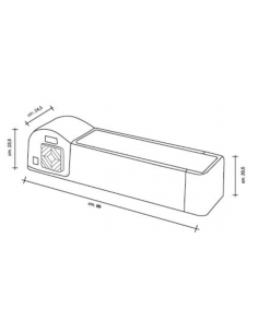 Ingredient display case - cm 99 x 24.5 x 23.5 h 2