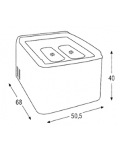 Ice cream display - N. 4 tanks - Cm 50.5 x 68 x...