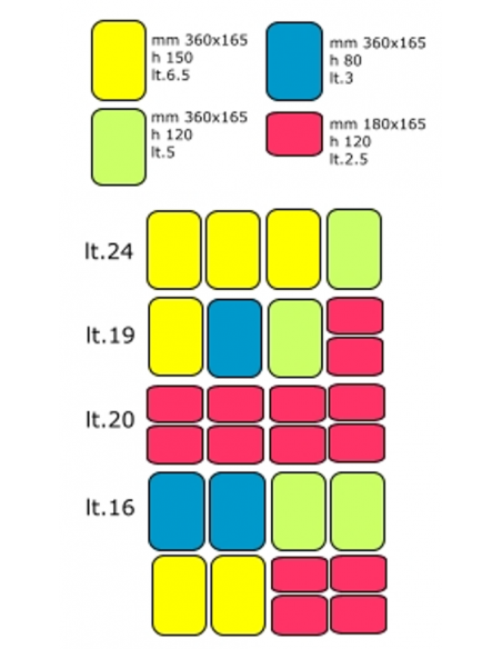 Ice cream display - N. 8 tanks - Cm 125.5 x 52.5 x 36 h