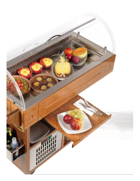 Wooden buffet display - Temperature +3/+10°C - cm 106 x 48 x 107 h
