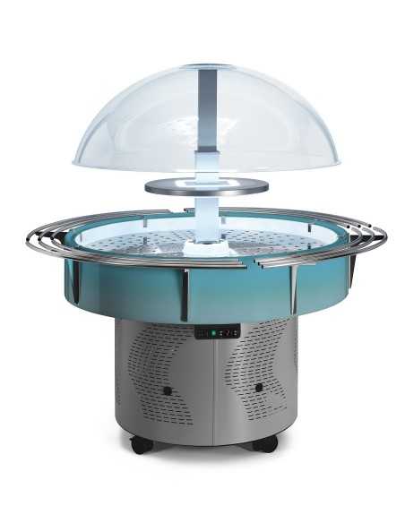 Isola Espositiva Refrigerata con Mensole - Temperatura +3 +10°C - cm 145 x 145 x 168 h