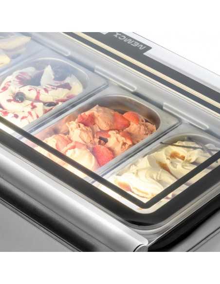 Ice cream parlor - N. 3 trays x 3.4 lt and 1 x 2.5 lt - cm 100 x 45 x 36h