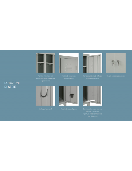 Locker room - N.2 lugares - cm 50 x 50 x 180 h