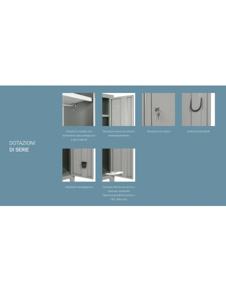 Cuarto de armario y armario - N.1 lugar + 4 estantes - cm 80 x 50 x 180 h