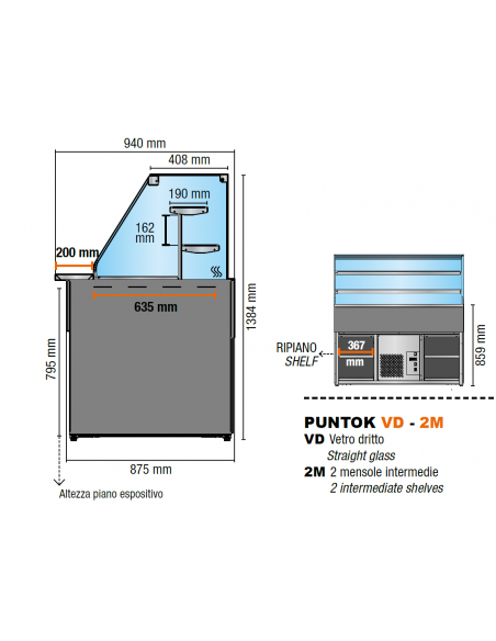 Encima refrigerada - Ventilado - cm 137.7 x 94 x 138.4 h