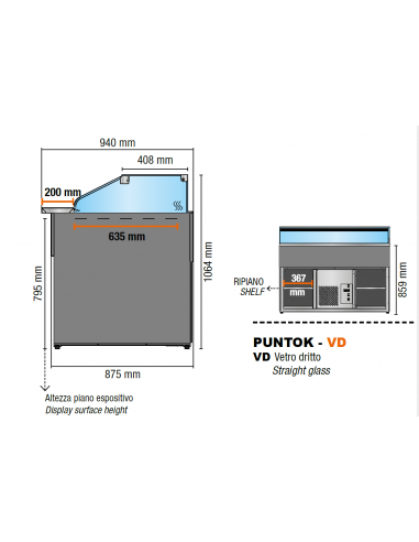 Refrigerated counter - Ventilate - cm 222.7 x...