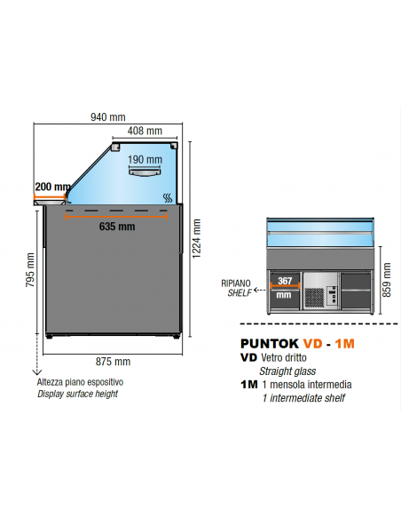 Refrigerated counter - Ventilated - cm 222.7 x 94 x 122.4 h