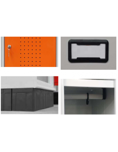 Armario vestuario - 3 puertas - Estructura de...