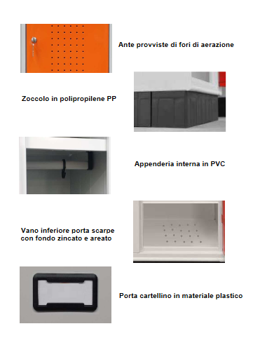 Locker del armario - Interior - 3 puertas - cm...