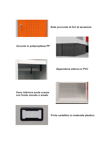 Armadio spogliatoio - Tramezza interna - 3 ante - cm 120 X 50 X 175h