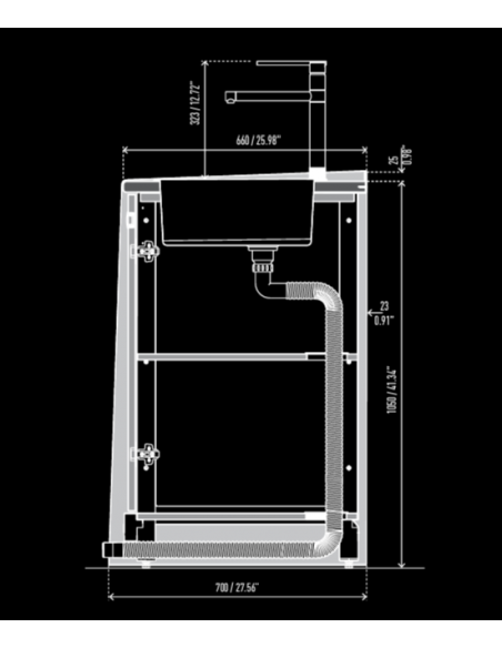 Bar and back counter - cm L 200 x P 232.5 x h 115