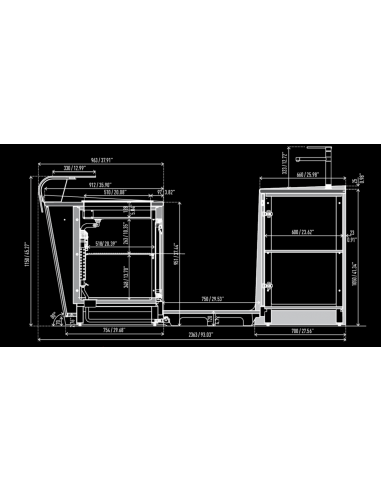 Bar counter and back counter - Cm L 250 x P...