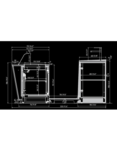Bar counter and back counter - Refrigerated...