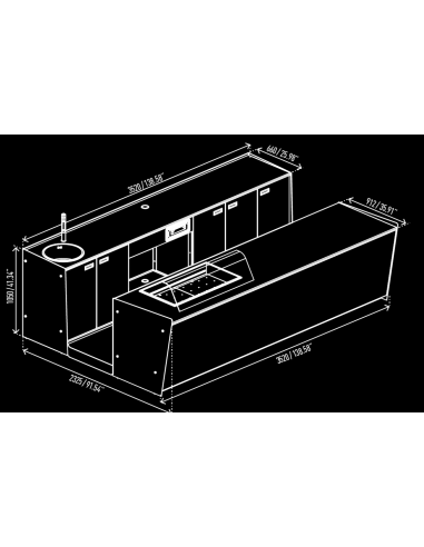 Bar and back counter - Refrigerated tank -...