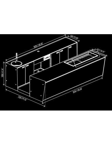 Bar and back counter - Countertop - Cm 350 x...