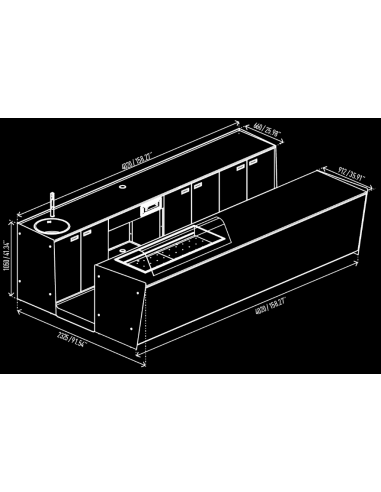 Bar counter and back counter - Cm 400 x 232.5 x...