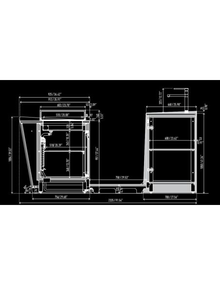 Bar counter and back counter - Cm 400 x 232.5 x h 95.1