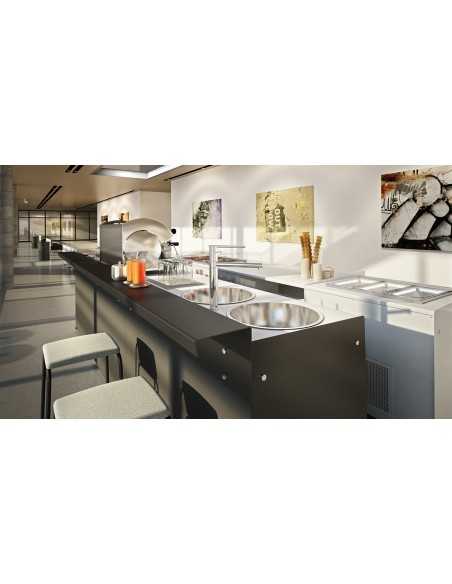 Bar and back counter with ice cream display -cm L 350 x P 232.5 x h 95.1