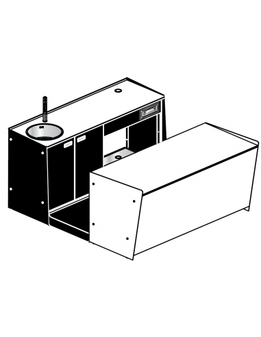 Banco bar e retrobanco - cm 200 x 232.5 x 95.1 h