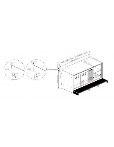 Bar counter and back counter - cm 200 x 232.5 x...