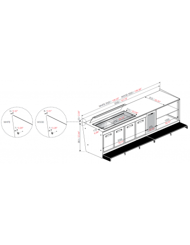 Bar counter and back counter - Cm 350 x 232.5 x...
