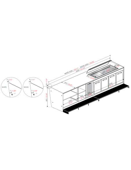 Bar counter and back counter - Cm 400 x 232.5 x h 95.1