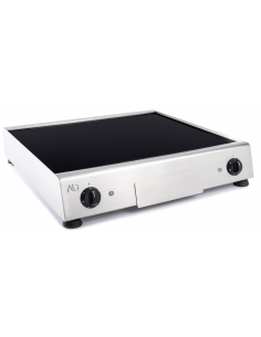 Fry top elettrico in vetroceramica con piano liscio cm 59.2 x 47.8