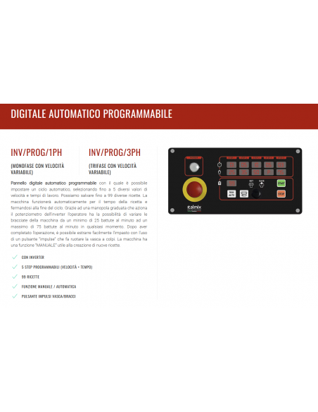 Kneading arms - Capacity kg 5/48 - cm 69.15 x 97.3 x 142.4 (172)h