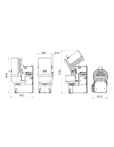 Kneading arms - Capacity kg 5/48 - cm 69.15 x...