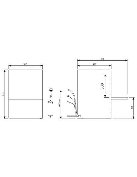 Lavavajillas con cesta cm 45 x 45 - cm 52,5 x 55,5 x 71,5