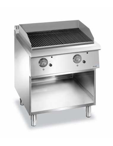 Lava stone grill - 2 cooking zones - cm 80 x 73...