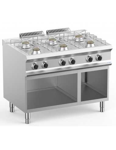 Cocina de gas - N. 6 incendios - Cm 110 x 73 x 85 h