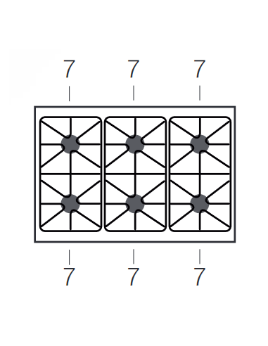 Cucina gas - N. 6 fuochi - Potenza bruciatore...