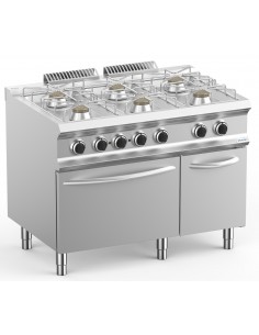 Gas cooker - N. 6 fires - Static electric oven - Cm 110 x...