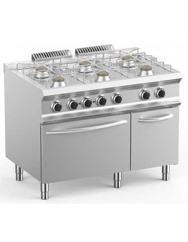 Cucina gas - N. 6 fuochi - Forno elettrico statico - Cm 110 x 73 x 85 h