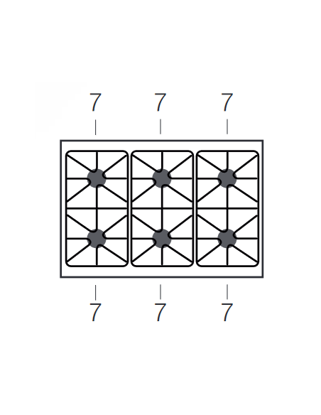 Cucina gas - N. 6 fuochi - Forno elettrico statico - Cm 110 x 73 x 85 h