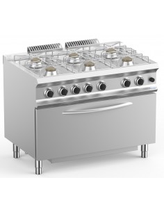 Cucina gas - N. 6 fuochi - Forno gas statico - Cm 110 x...